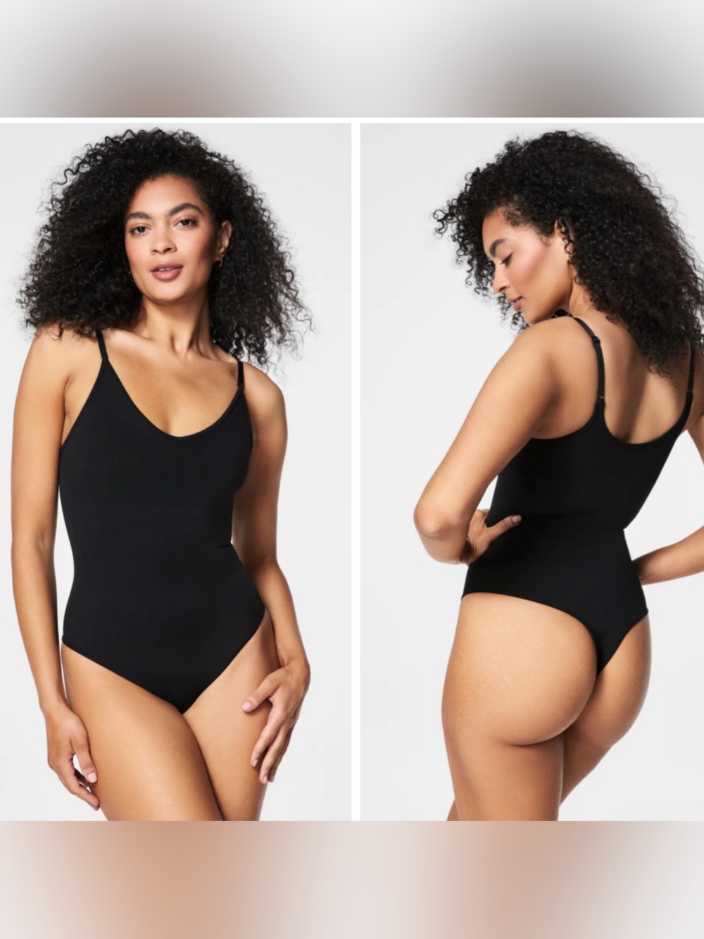 Spanx SPANXsculpt Seamless Power Thong Bodysuit in Black Size Medium